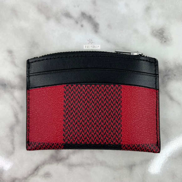 Coach Shaped Card Case With Buffalo Plaid Print - Picture 3 of 5